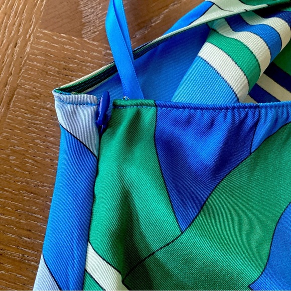 NWT RALPH LAUREN Blue Geometric Halter Top #EE0338 - Picture 9 of 13